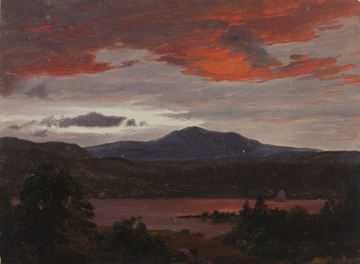 Estanque Turner con el Pico Pomola y el Pico Baxter, Maine de Frederic Edwin Church